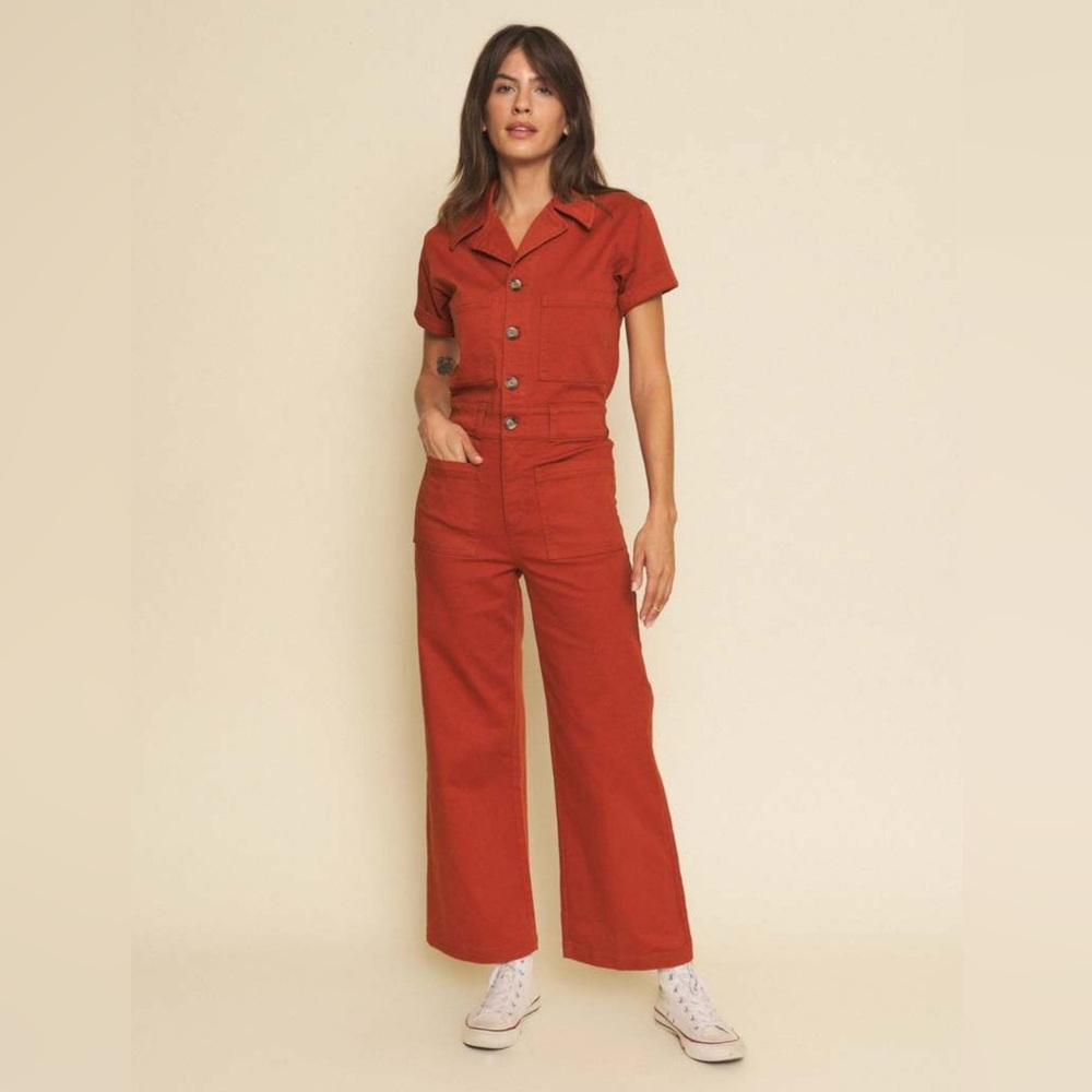 Whimsy + Row Logan Jumpsuit in Rust